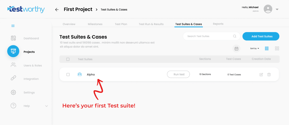 testsuite-first
